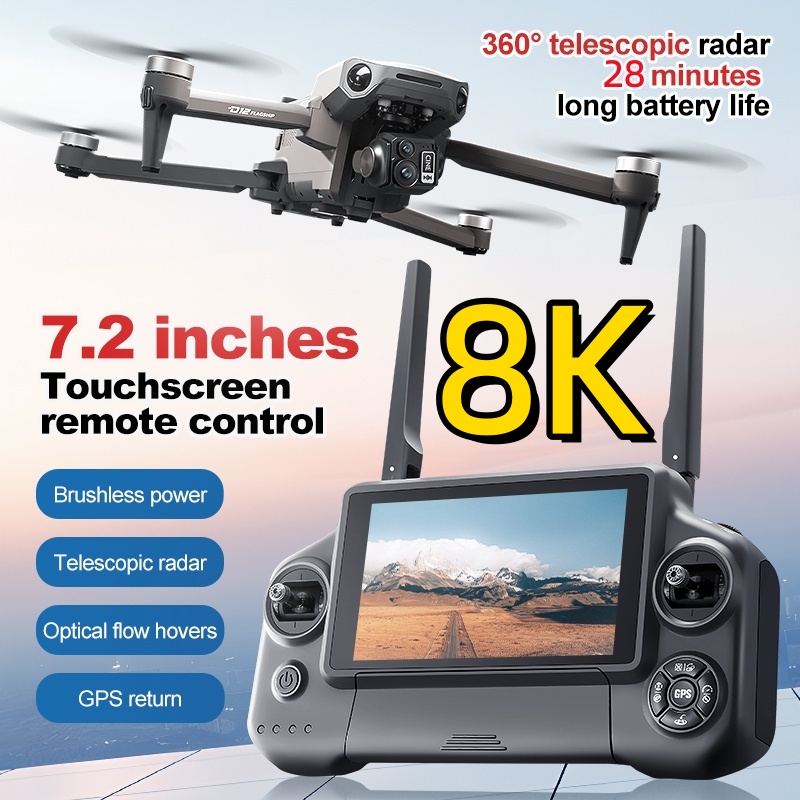 Drone Rc App - 8K 3 Axis Gimbal Brushless 7.2in