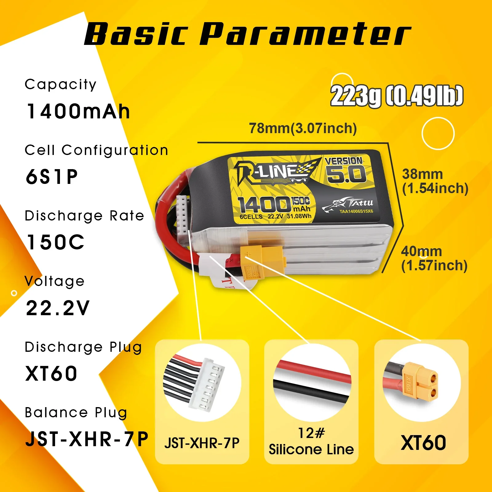 Tattu R-Line 1200mAh 1400mAh 6 - đánh giá và giá Drone Frame 5 Inch