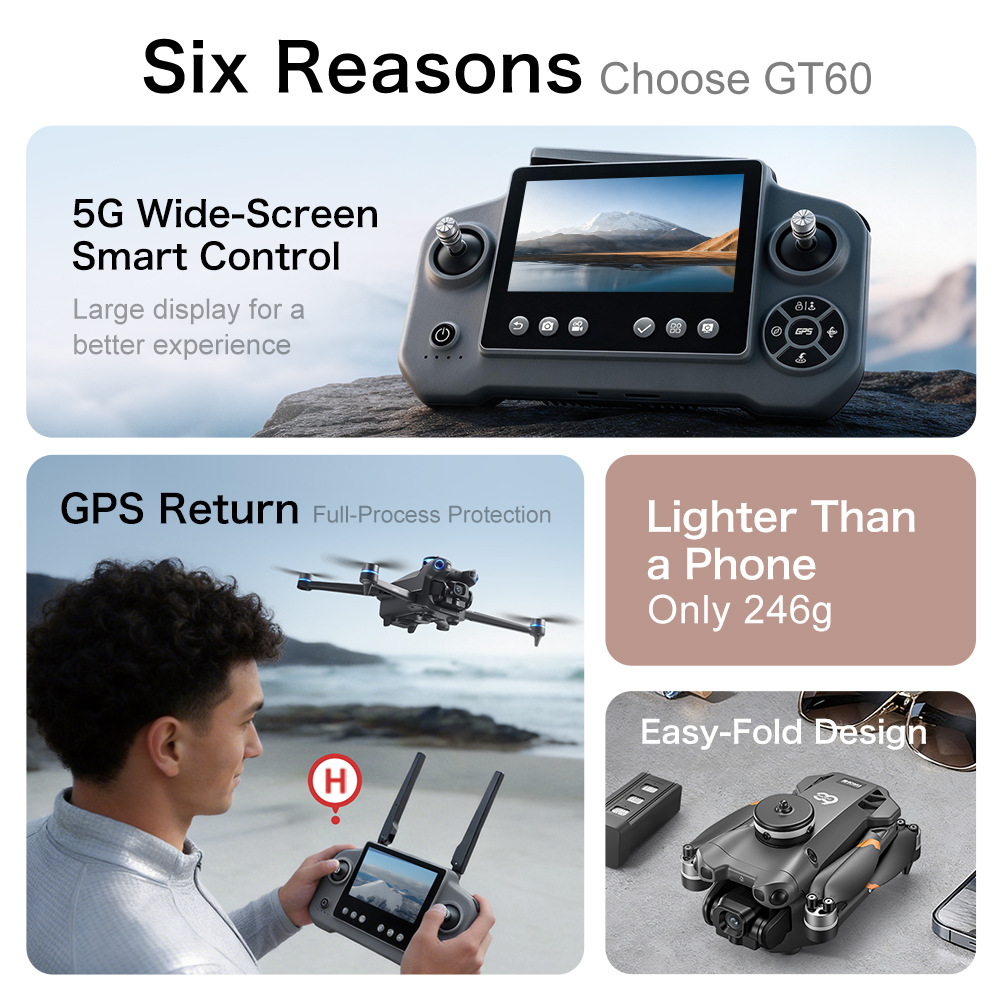 New GT60 GPS Drone High Defini - đánh giá và giá Lyzrc Drone