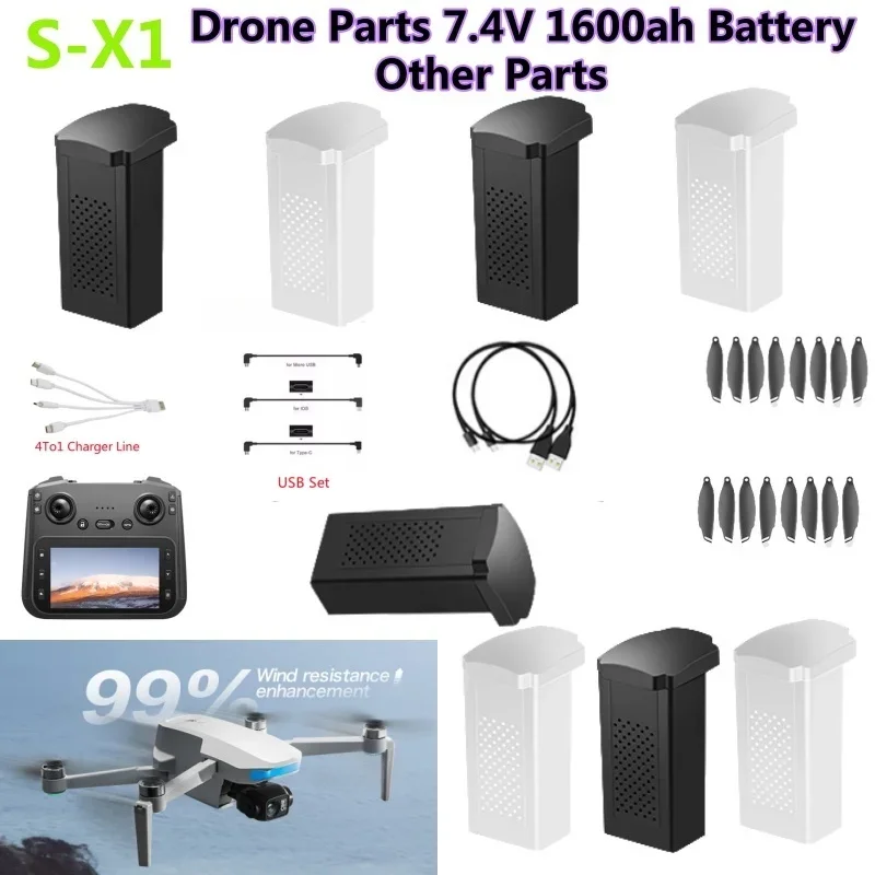S-X1 MAX GPS Drone Battery 7.4 - đánh giá và giá Lyzrc Drone