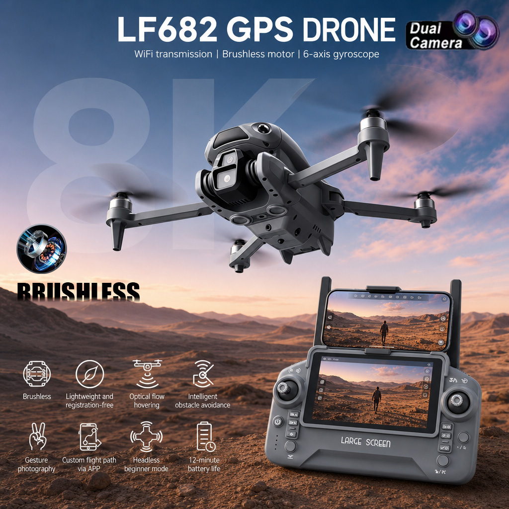 New LF682 Drone 8K Dual Camera - đánh giá và giá Gps Module Drone